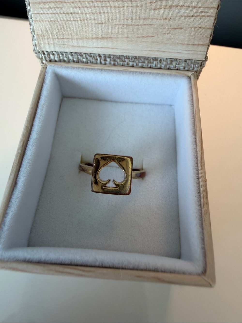 Kate Spade Hole Punch Spade Ring Gold Size 7 Discontinued